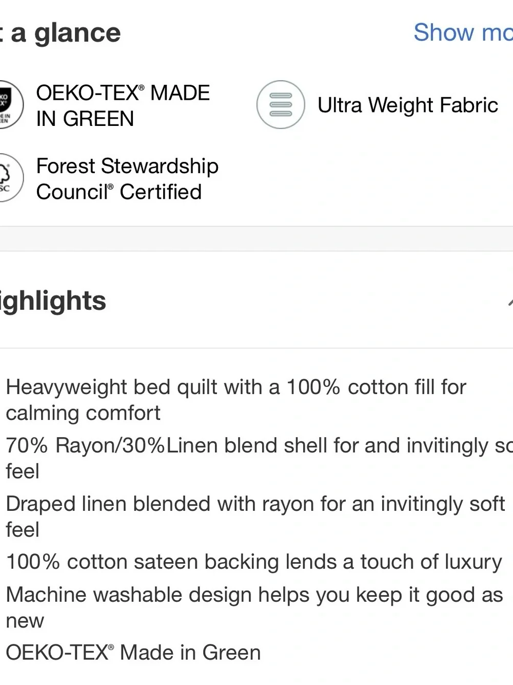 Full/Queen Heavyweight Linen Blend Quilt Dark Mineral Blue - Casaluna™